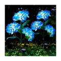 Aolyty Solar Hydrangea Flower Lights, LED Garden Light, 2 Pack, Blue | Realistic LED Stake Lights for Outdoor Gardens