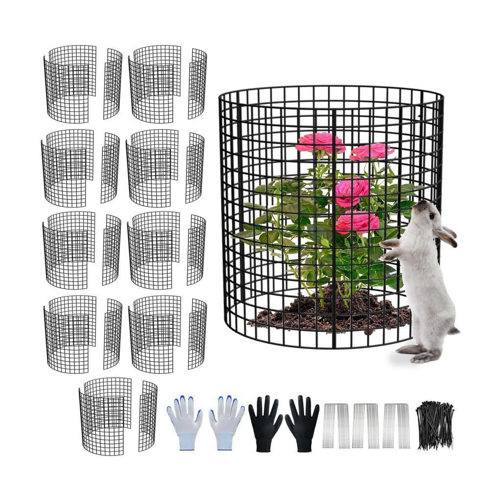 10 Pack Plant Protector from Animals, 13.5" Dia x 14" H Wire Plant Protectors, 30pcs Pre-Bent Metal Mesh to Keep