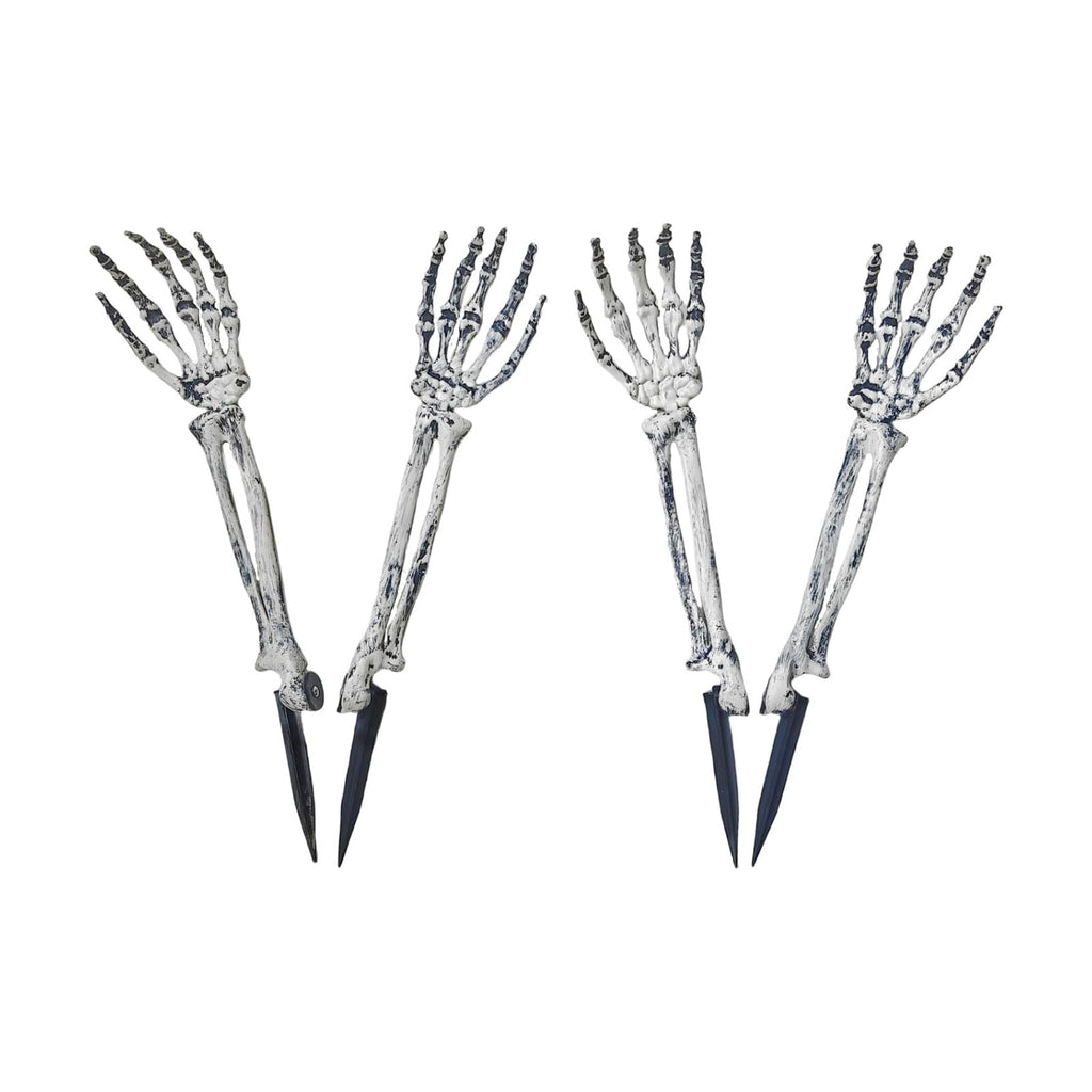 Halloween Skeleton Stakes Decoration，4 PCS Halloween Realistic Zombie Ghost Arm Stake，Plastic Skeleton Hands for Yard Signs（2pair）