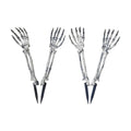 Halloween Skeleton Stakes Decoration，4 PCS Halloween Realistic Zombie Ghost Arm Stake，Plastic Skeleton Hands for Yard Signs（2pair）
