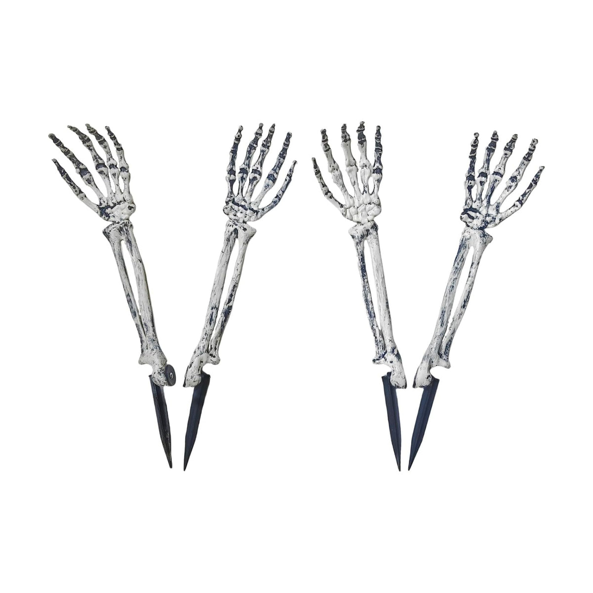 Halloween Skeleton Stakes Decoration，4 PCS Halloween Realistic Zombie Ghost Arm Stake，Plastic Skeleton Hands for Yard Signs（2pair）