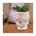 Face Planter Pots Funny Toilet Plant Pot for Indoor Plants, Cute Face Head Flower Pots Quirky Succulent Planters Gift