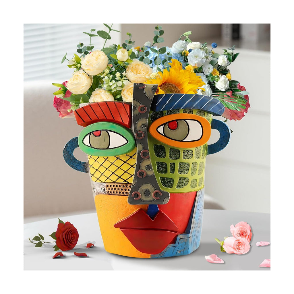 Brutalist Abstract Face Planters Pots Abstract Flower Pot (Modern) | Funny Planters Decoration Flower Resin Face Flower