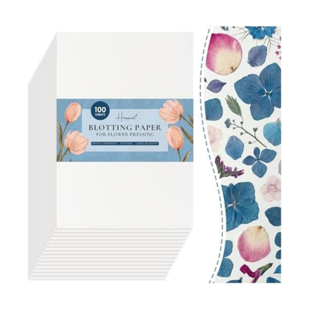 Happinit 100 A4 Size Blotting Papers for Herbarium Craft, Large Blotter Paper for Herbarium & Flower Press, Working with Pressing Kit for Adults (100)