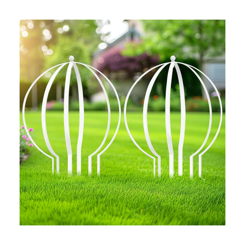 2 Pcs Large Metal Trellis Obelisks Sturdy Round Circle Trellis for Climbing Plant Support Indoor Outdoor Potted Vines