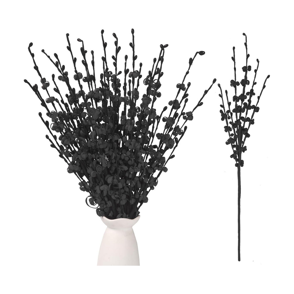 10Pcs 17.5" Black Artificial Jasmine Flowers Stem for Vase DIY Wreath Decor