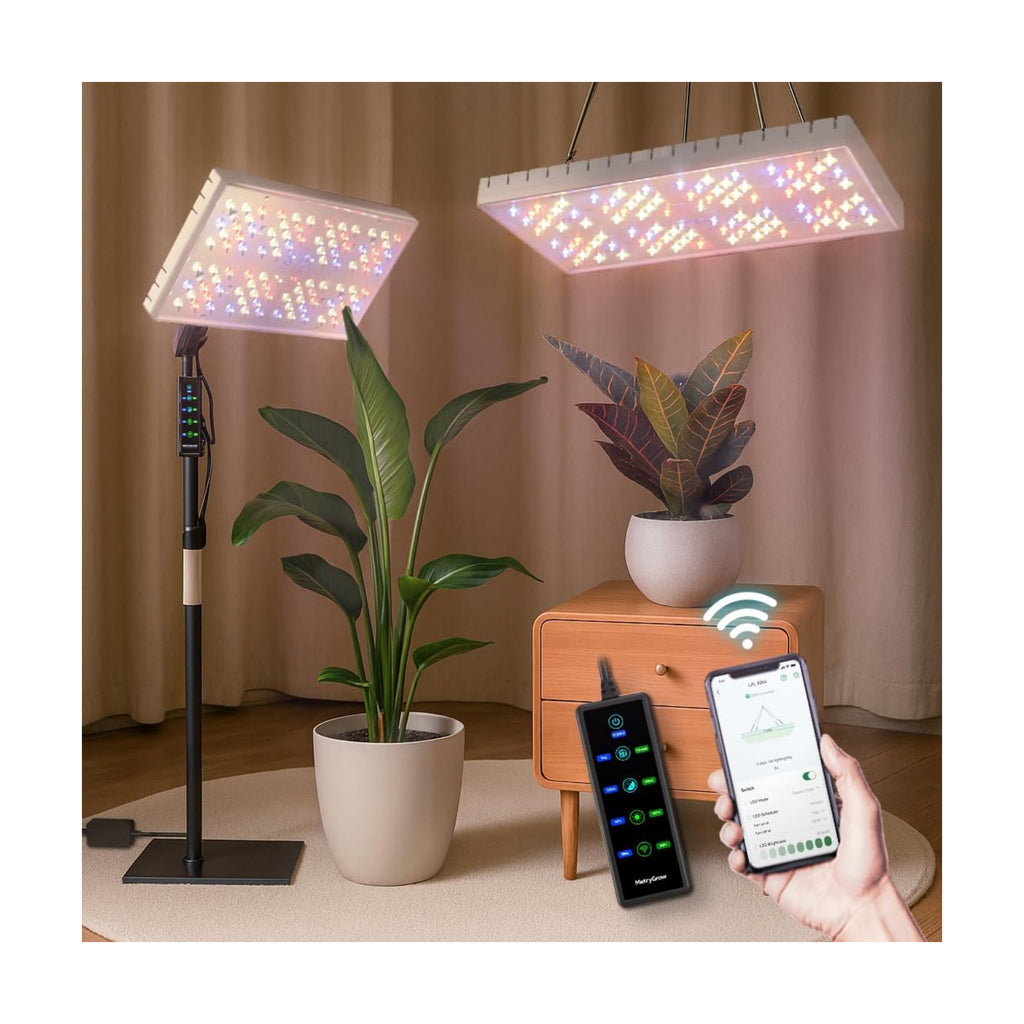 MetryGrow Grow Lights for Indoor Plants, [Smart APP & Expansive 2x2 Ft Coverage] Genuine 48Watt LED Full Spectrum