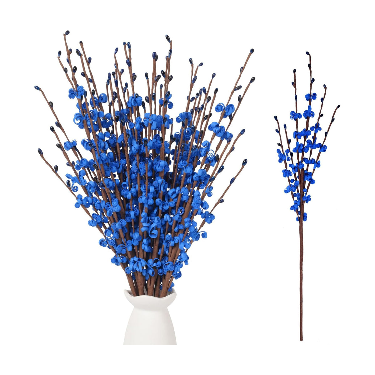 10Pcs Royal Blue Artificial Jasmine Flowers Stem for Vase DIY Wreath Decor
