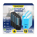 VEYOFLY Fruit Fly Traps for Indoors (4 Device + 12 Refills), Gnat Trap Indoor Plug in, Bug Traps, Flying Insect Trap