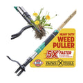 Papa's Tools Weed Puller Tool, 44" Stand Up Weeder Garden Tools & 4 Claw Steel Head, Dual Weed Eject Tech. Made with