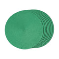 FunWheat Round Braided Placemats Set of 8 Table Mats for Dining Tables Woven Washable Non-Slip Place mats 15 inch(Holly Green, 8pcs)