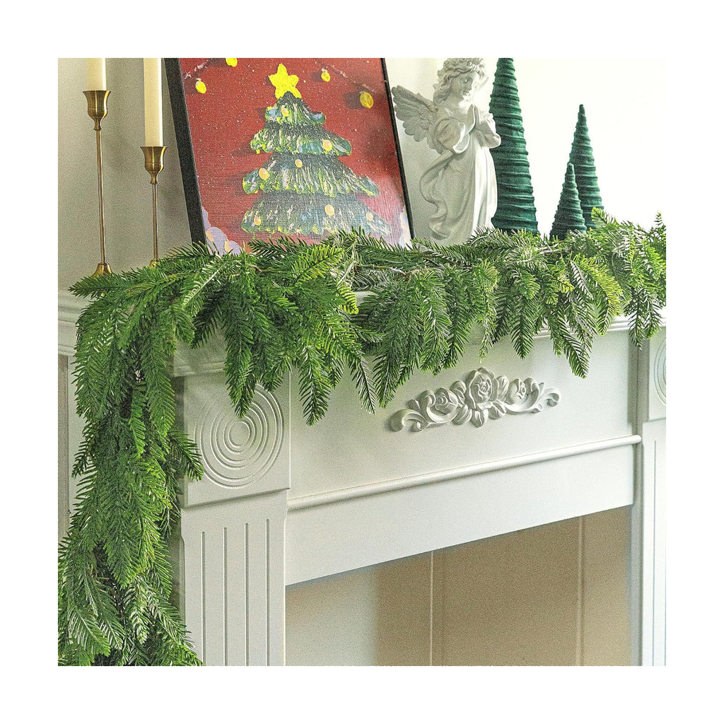 2 Pcs Christmas Norfolk Pine Garland, 6Ft Artificial Pines Greenery Garland