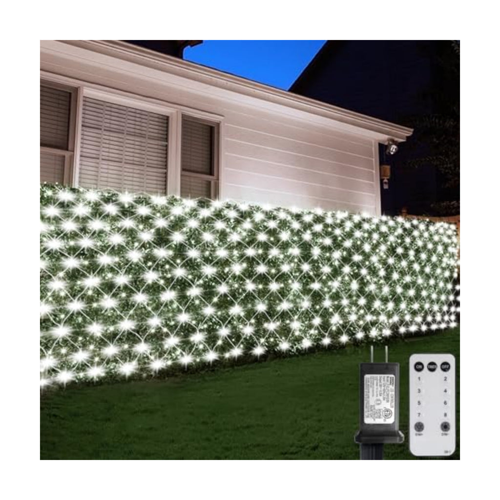 20x6.6ft 600LED Net Lights Outdoor Mesh Lights with Remote Timer 8 Modes
