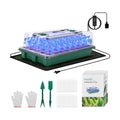 40-Cell Seed Starter Tray with Grow Light, Heat Mat, Humidity Dome | Waterproof Seedling Heat Mat, Heated Seed Starter