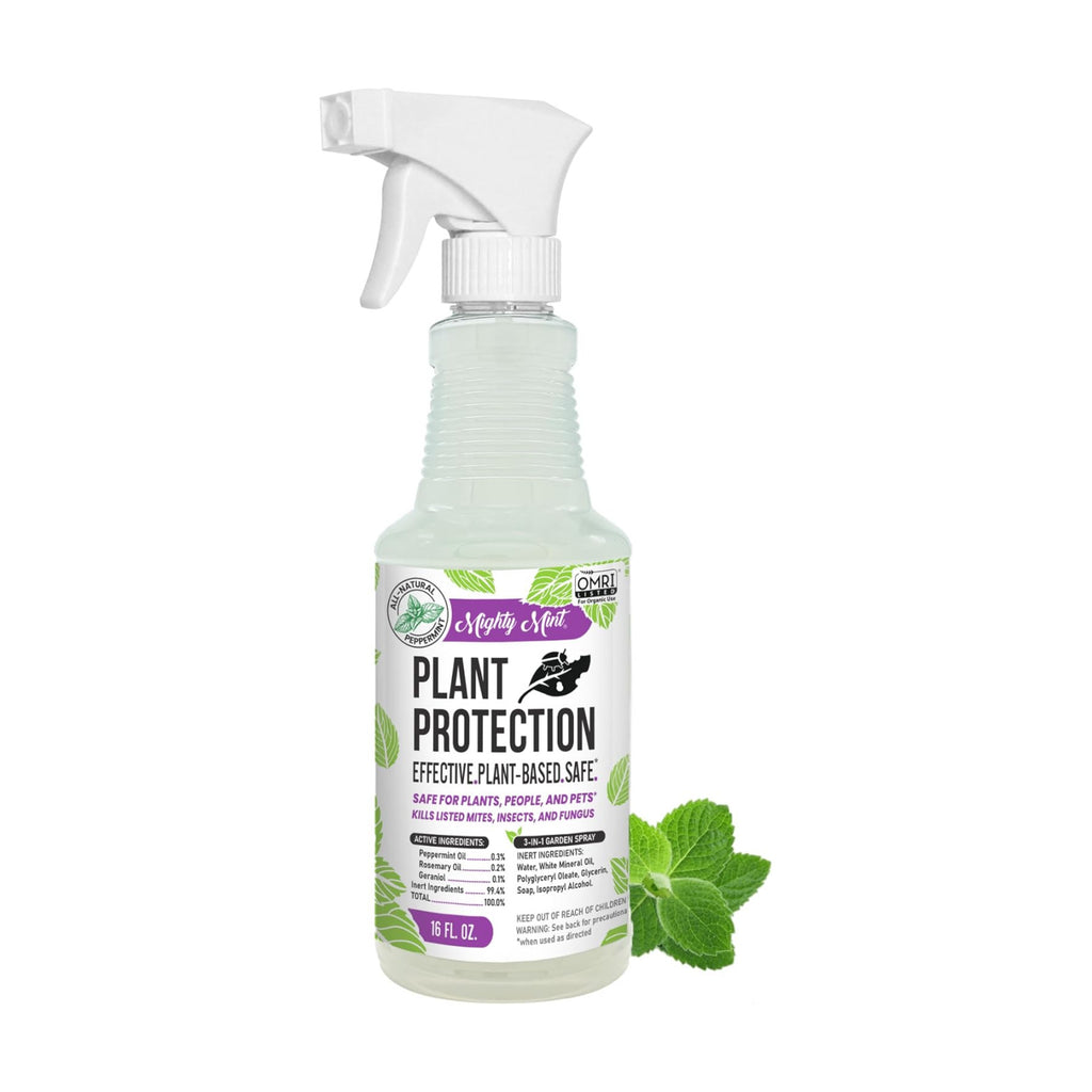 Mighty Mint Peppermint Oil Plant Protection Spray, 16 oz | Insect & Pest Control for Gnats, Spider Mites & Aphids