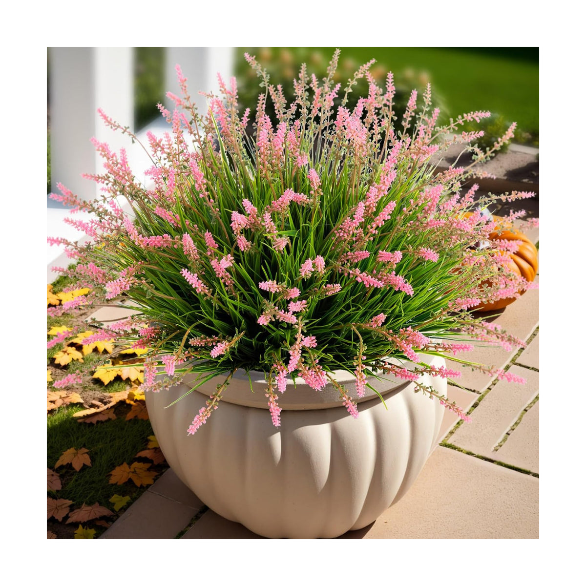 Ammyoo Artificial Plants Fake Monkey Grass for Outdoor Porch Decorations