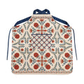 patdrea Blue Floral Linen Apron with Pocket,French Kitchen Garden Chef BBQ Aprons for Women and Men,Crisscross Back
