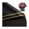WRAPAHOLIC 20 Sheets Flower Wrapping Paper - 22.4 x 22.4 inch Gold Trim Black Water-Resistant Floral Bouquet Wrapping Paper, Florist Supplies Packaging Paper for Wedding Birthday Gift DIY