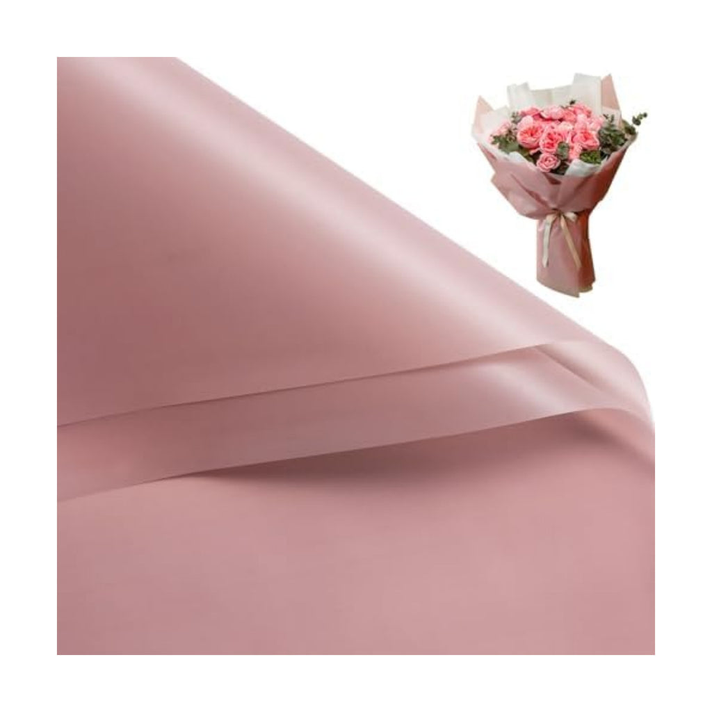 WRAPAHOLIC 20 Sheets Flower Wrapping Paper - 22.4 x 22.4 inch Pure Cameo Brown Water-Resistant Floral Bouquet Wrapping Paper, Florist Supplies Packaging for Wedding Birthday Gift DIY