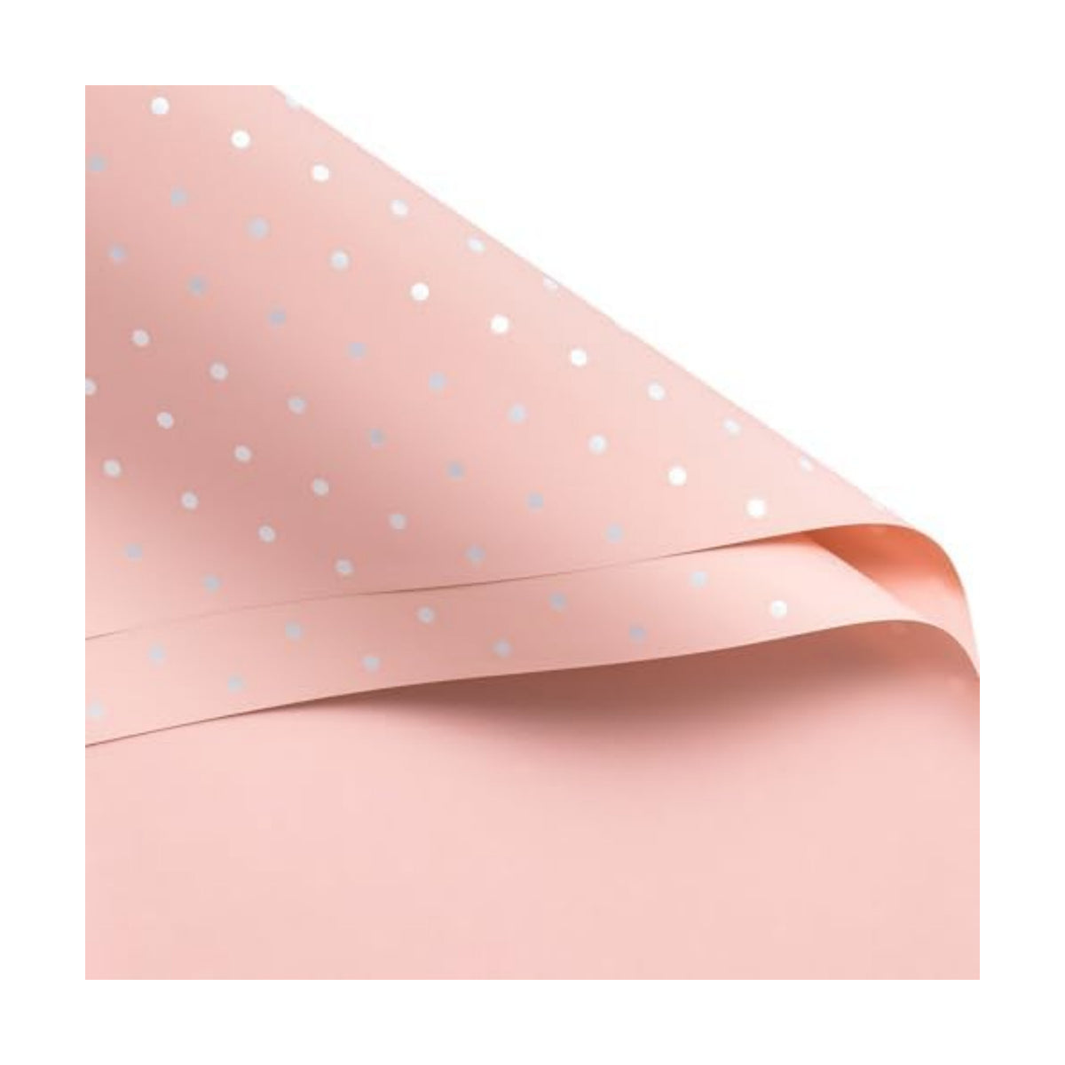 WRAPAHOLIC 20 Sheets Flower Wrapping Paper - 22.4 x 22.4 inch Pink and White Polka Dots Water-Resistant Floral Bouquet Wrapping Paper, Florist Supplies Packaging for Wedding Birthday Gift DIY