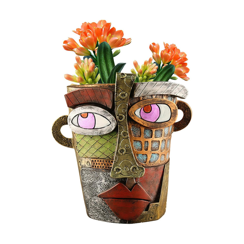 Midogaigai Abstract Face Planter Pots for Indoor Plants&Flowers Home Decor | Adorable, Quirky Face Planter, Funny