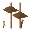 Metal Squirrel Baffle for 4x4 Post, Outside Wooden Pole Mount Squirrel Guards for Bird Feeders, 17 Inch Squirrels Deterrents Stopper to Deter Racoons, Brown, 2pcs, (Patented No.: D1069260)