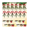 HyDren 24 Pcs Large Christmas Mistletoe Decor with Christmas Bells Ornament