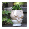 NINIPAPA Funny Face Toilet Planter with Drainage Hole for Indoor Plants, Cute Self Watering Plant Pot for Succulent