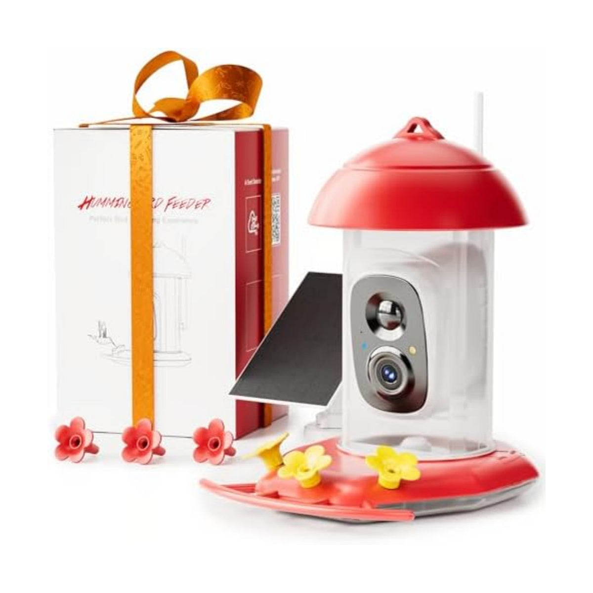 Solar Hummingbird Feeder with Camera for Outdoors, 2K Smart AI Video