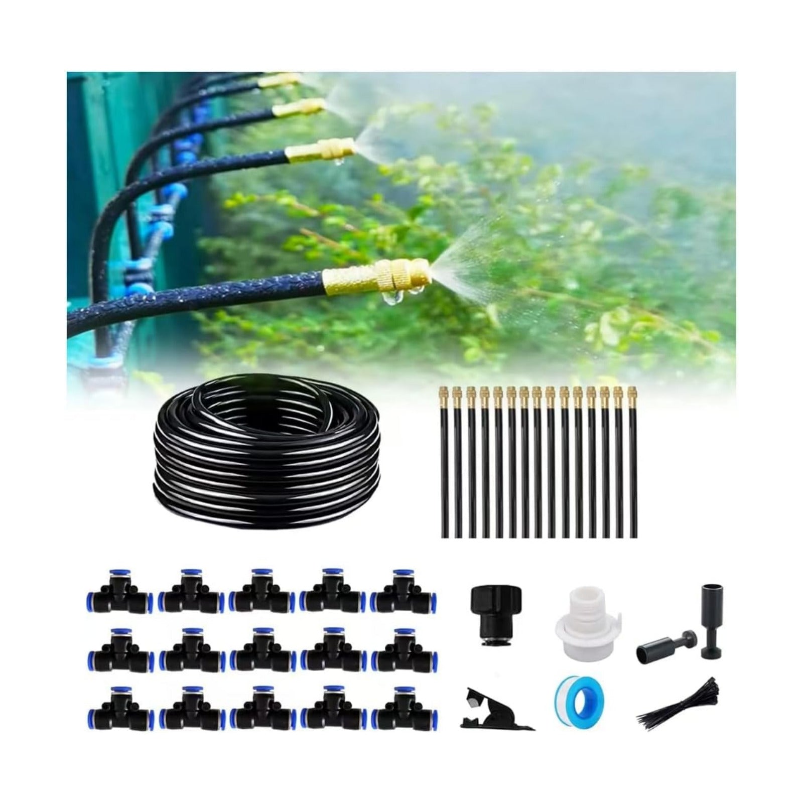 New drip Irrigation kit, Automatic Garden Watering System, Quick Connector and 360-degree Bending Dropper atomizing