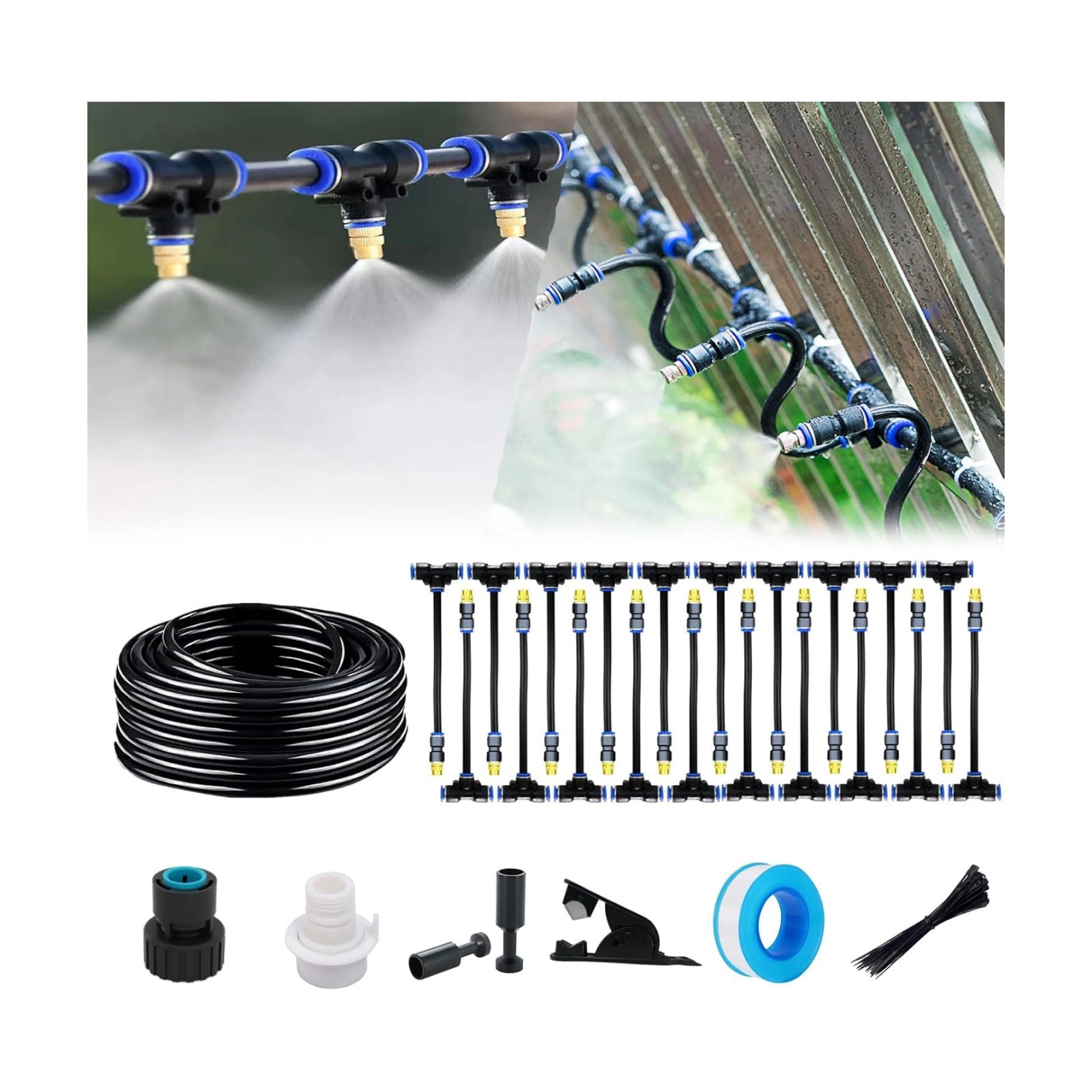 Update Drip Irrigation Kit, 82FT Automatic Watering System with 20 Replaceable 360° Bendable Sprayers, Atomizing Copper