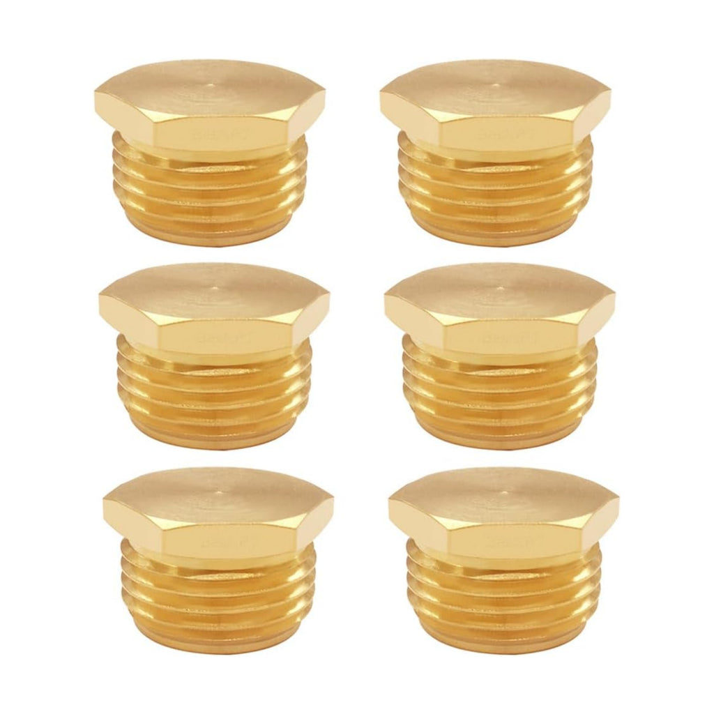 6 Pcs 3/4" GHT Male Brass Garden Hose End Cap Pipe Plug Outer Thread