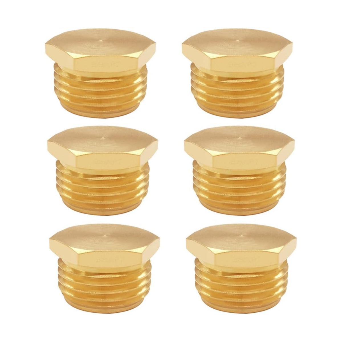 6 Pcs 3/4" GHT Male Brass Garden Hose End Cap Pipe Plug Outer Thread