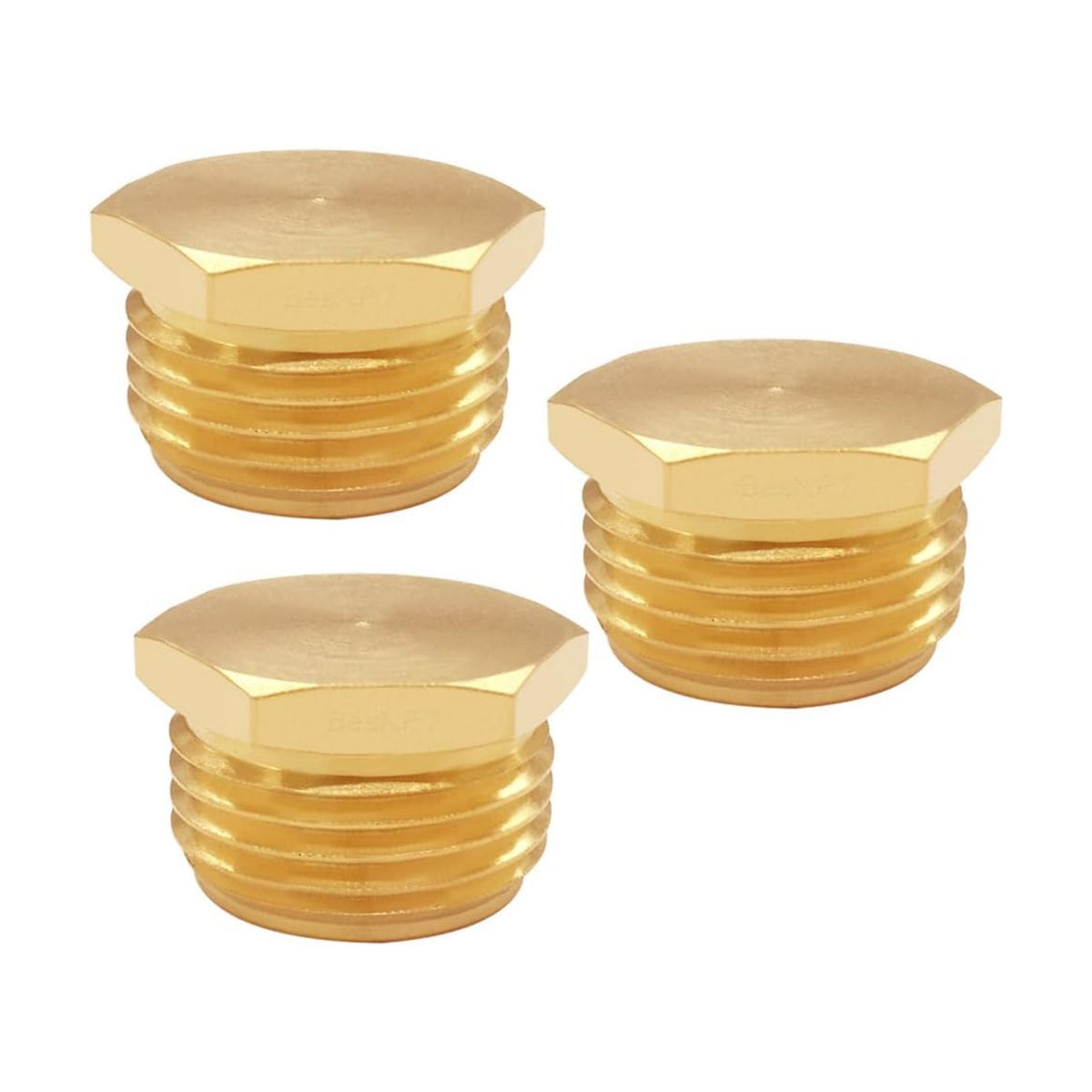 3 Pcs 3/4" GHT Male Brass Garden Hose End Cap Pipe Plug Outer Thread