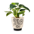 STHIE Indoor Ceramic Plant Pots with Drainage Holes, 5 Inch, Leaf Design | Handmade Hand-painted Cute Planter Pots for