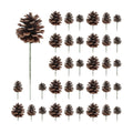 36 PCS Pine Cones 3 Sizes Christmas Pine Cones with Green Picks Pinecone Ornaments for Christmas Tree Wreath Garland Crafts Thanksgiving Fall Home Decor