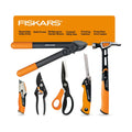 Fiskars 6-Piece Indoor DIY and Outdoor Gardening Home Essentials Tool Set | PowerGear Anvil Loppers, Pruning Shears
