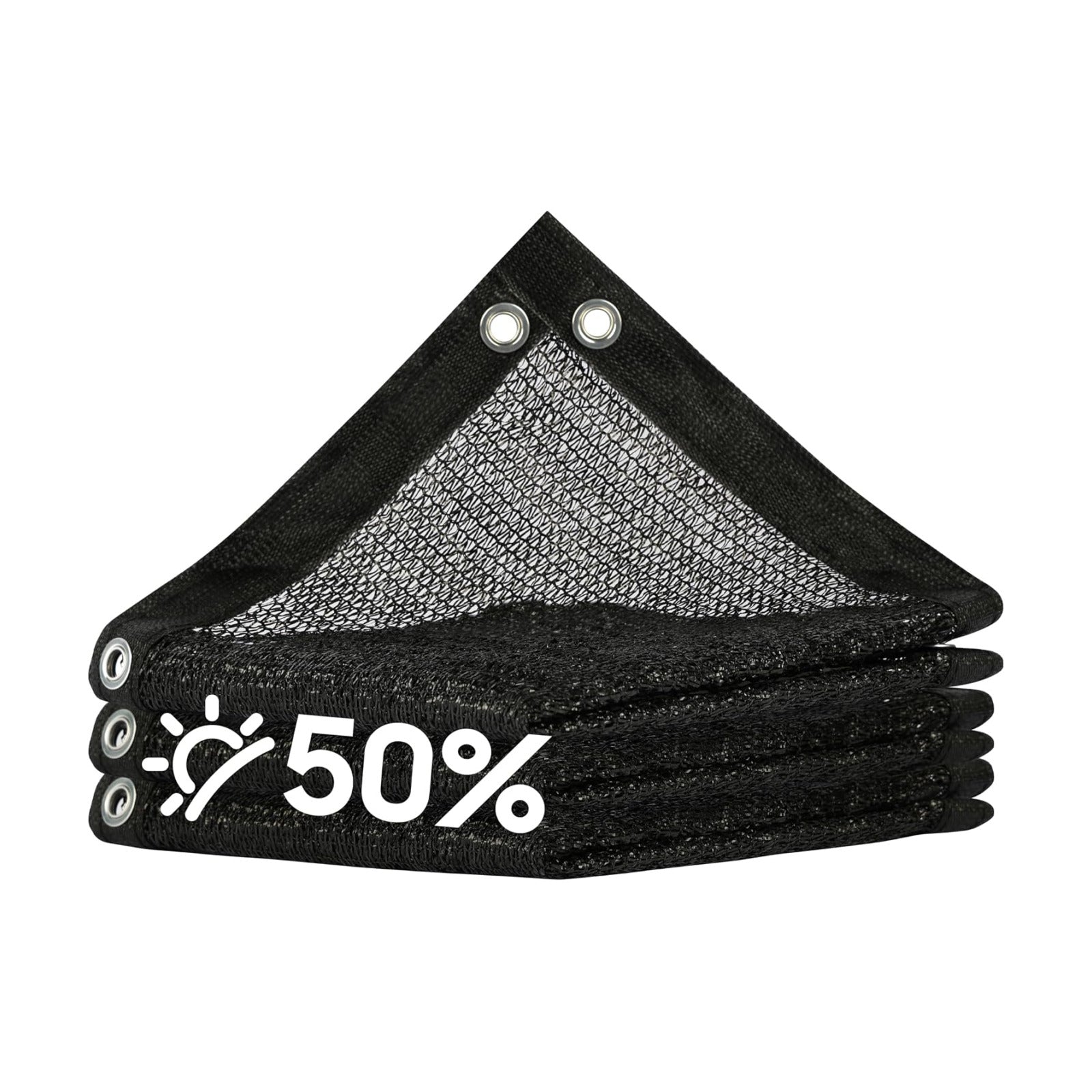 Amgo 50% Black Shade Cloth, 8FT x 16FT Mesh Tarp, Black Sun Shade Netting with HDPE Material and Heavy Duty Grommets