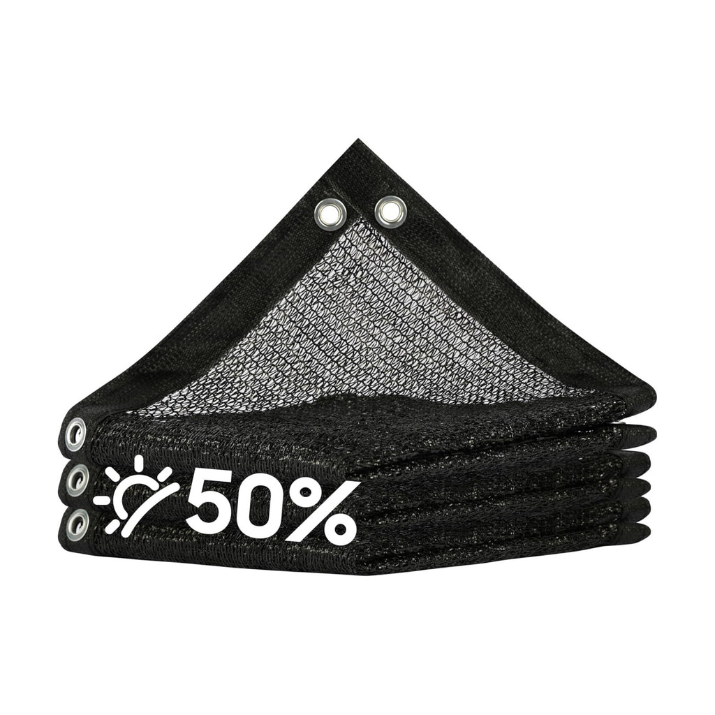 Royal Shade 50% Black Shade Cloth 16FT x 16FT Mesh Tarp with Grommets for Garden Patio, Plant Shading, Greenhouse