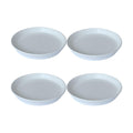 Ceramic Plant Saucer Tray 4 Pcs 4 5 Inch White, 5" OD x4.25 ID x1.18 Deep| Round Sturdy Heavy Duty Glazed Bevel Planter