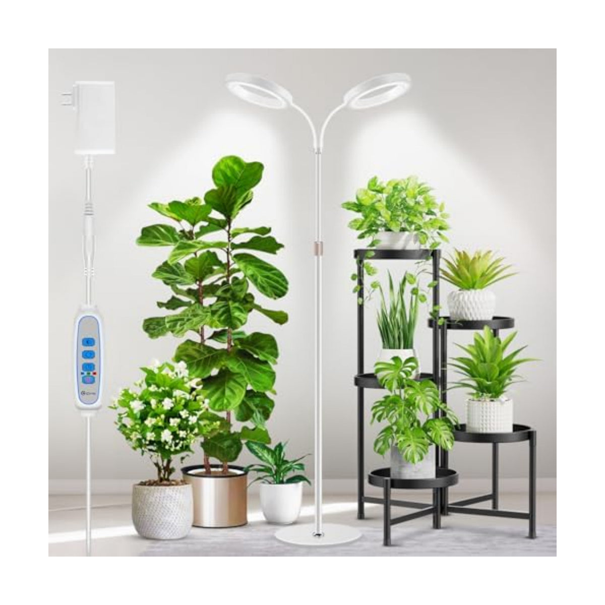 Aumtrly Large Plant Grow Light Indoor, 2 Head Full Spectrum, with 68" Stand