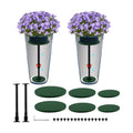 2 Pack Plant Risers for Inside Pots, 17.5-32" Rise Wooden Planter Inserts
