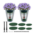 2 Pack Plant Risers for Inside Pots, 12-21" Rise Wooden Planter Inserts | Adjustable Height Planter Inserts for Large