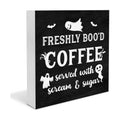 Halloween Decor, Coffee Bar Decorations, Ghost Wooden Decorative Sign