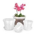 Orchid Pot, 3 4 5 6 Inch 8 Pack Orchid Pots with Holes and Saucers