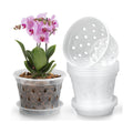 Orchid Pot, 8 Pack 5 Inch Clear Orchid Pots with Holes and Saucers