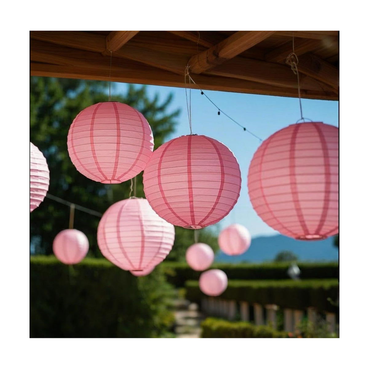 Pink Paper Lanterns Decorative 10pcs Party Hanging Decorations for Bachelorette Wedding Birthday Baby Shower Graduation Anniversary Pink Themed Room Decor DIY Activities