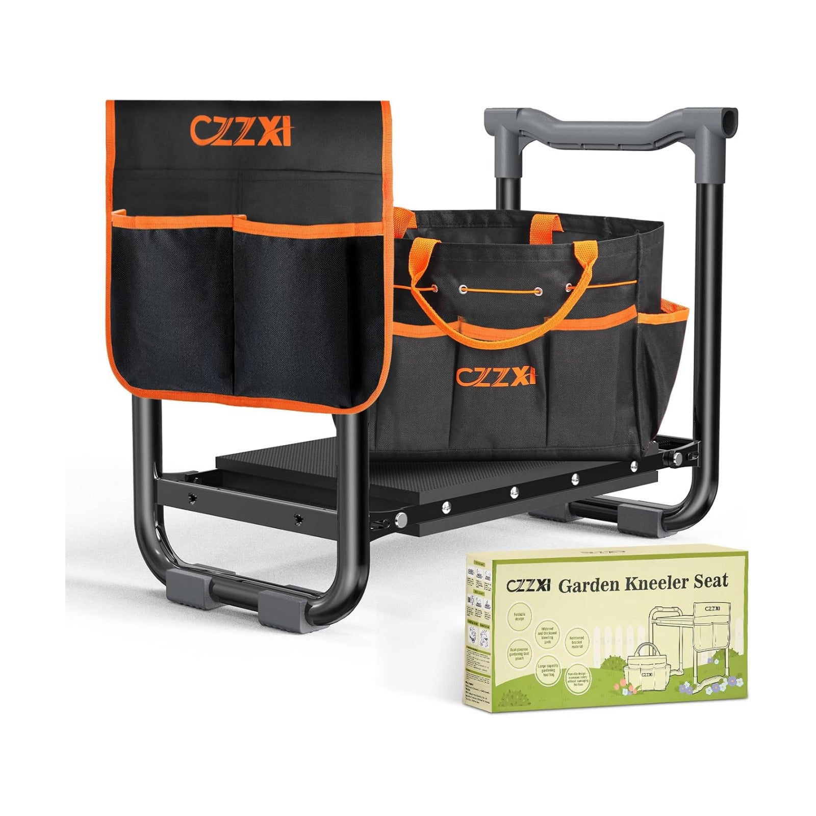 CZZXI Garden Kneeler and Seat, Wider and Thicker Kneeling Pad | Heavy Duty Gardening Stool with Gardening Tool Pouch