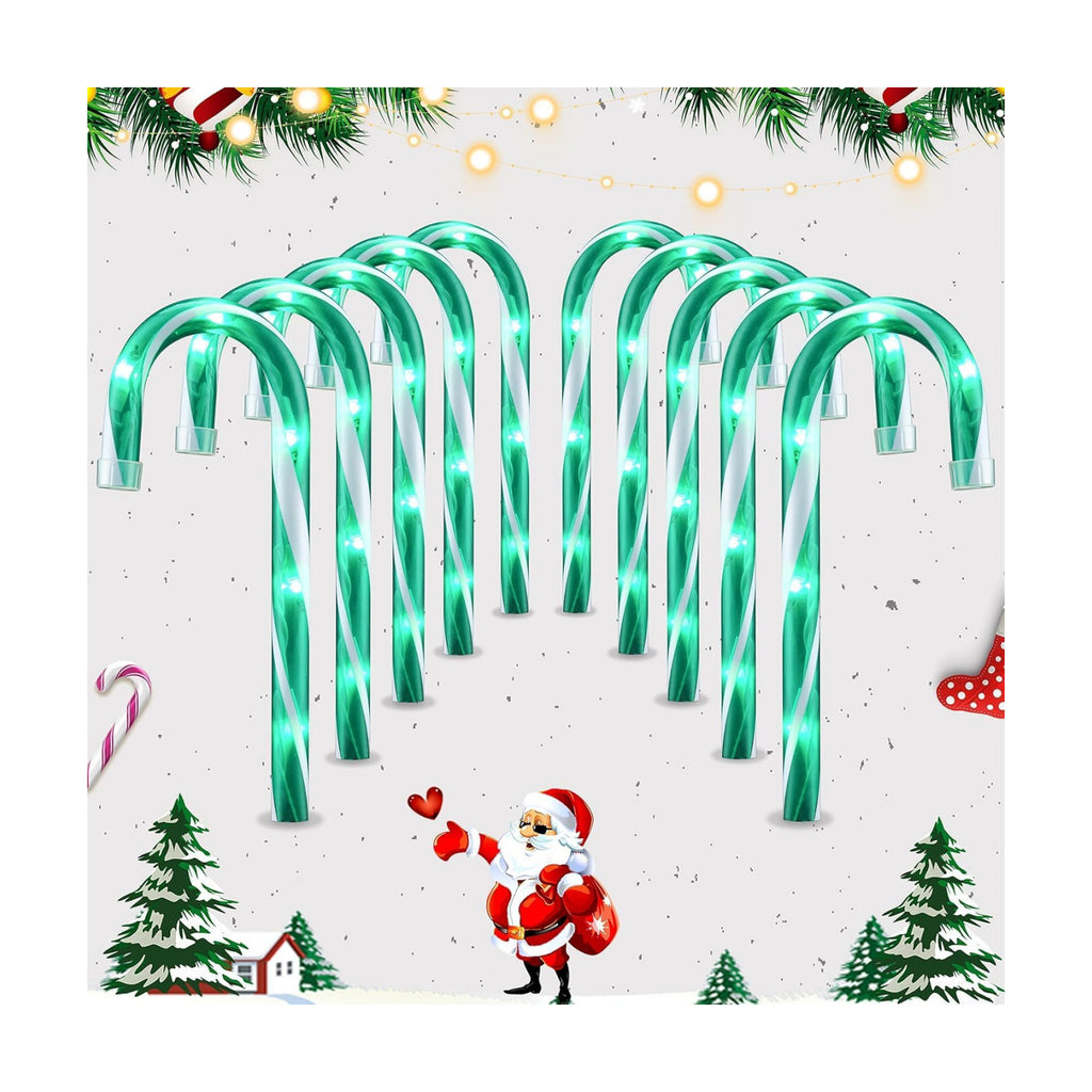 10" Christmas Candy Cane Lights (10PCS) for Landscape Decoration