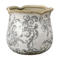 6 Inch Ceramic Planter Gray Scroll Planter Decorative Plant Pots with Crackle Glaze for Home Kitchen
